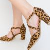 Pantofi Piser Leopard-Pantofi cu toc-Pantofi cu toc gros
