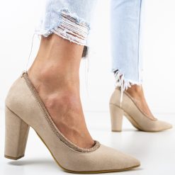 Pantofi Reqop Bej-Pantofi cu toc-Pantofi cu toc
