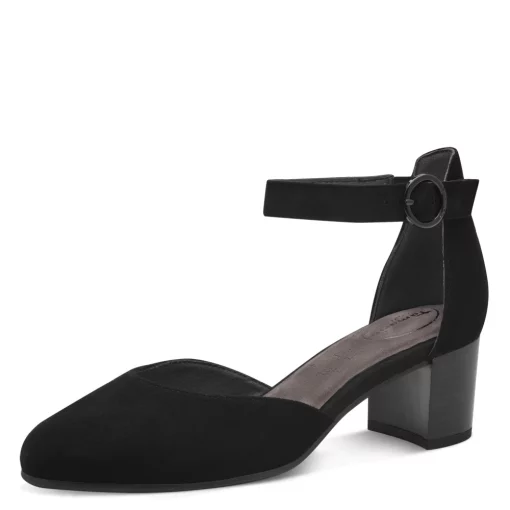 Pantofi Tamaris Comfort 8-84402-42 019 negru-velur-Pantofi-Pantofi