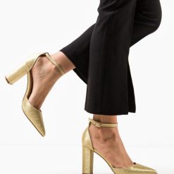 Pantofi cu toc Nakara Aurii 3