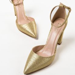Pantofi cu toc Nakara Aurii 5