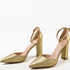 Pantofi cu toc Nakara Aurii 6