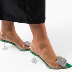 Pantofi cu toc Ramya Verzi 1