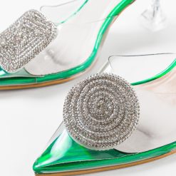 Pantofi cu toc Ramya Verzi 7