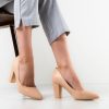Pantofi dama Currie Bej-Pantofi cu toc-Pantofi cu toc
