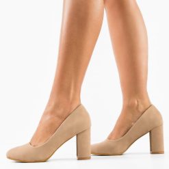 Pantofi dama Lorna Bej 2-Pantofi cu toc-Pantofi cu toc