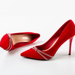 Pantofi dama Norah Rosii 4