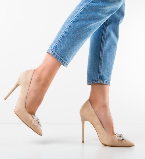 Pantofi dama Opsitro Bej 2-Pantofi cu toc-Pantofi cu toc