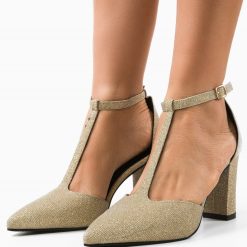 Pantofi dama Select Aurii 2