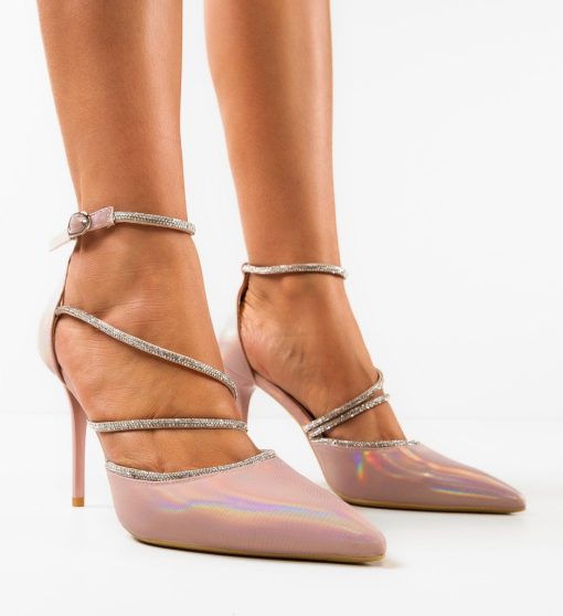 Pantofi dama Xolani Roz-Pantofi cu toc-Pantofi cu toc