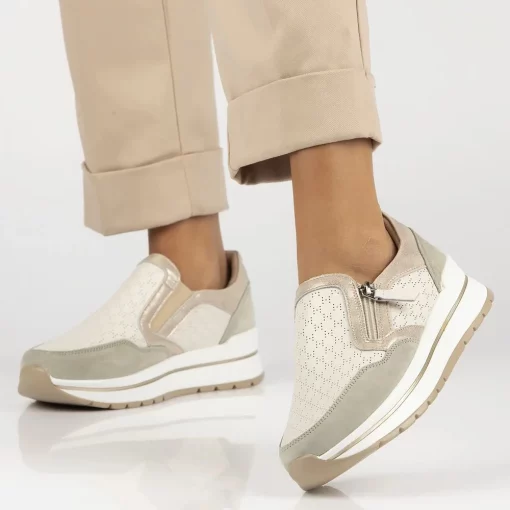 Pantofi piele naturala 6777 bej-Pantofi-Pantofi