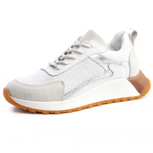 Pantofi piele naturala 7605 alb-Pantofi-Pantofi