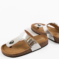 Papuci dama Kasey Argintii 6