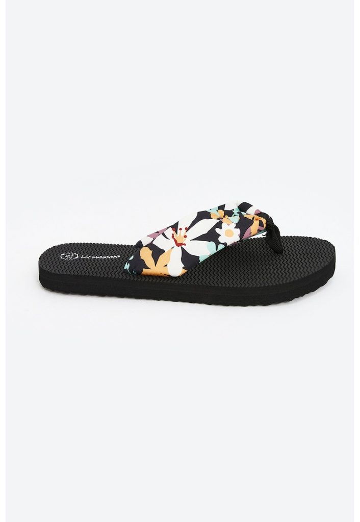 Papuci flip-flop cu model floral-FEMEI/INCALTAMINTE/Papuci-INCALTAMINTE/Papuci