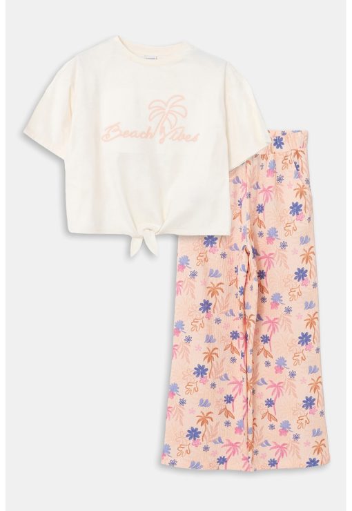 Pijama cu buzunare laterale si imprimeu-FETE/IMBRACAMINTE/Seturi de imbracaminte-IMBRACAMINTE/Seturi de imbracaminte