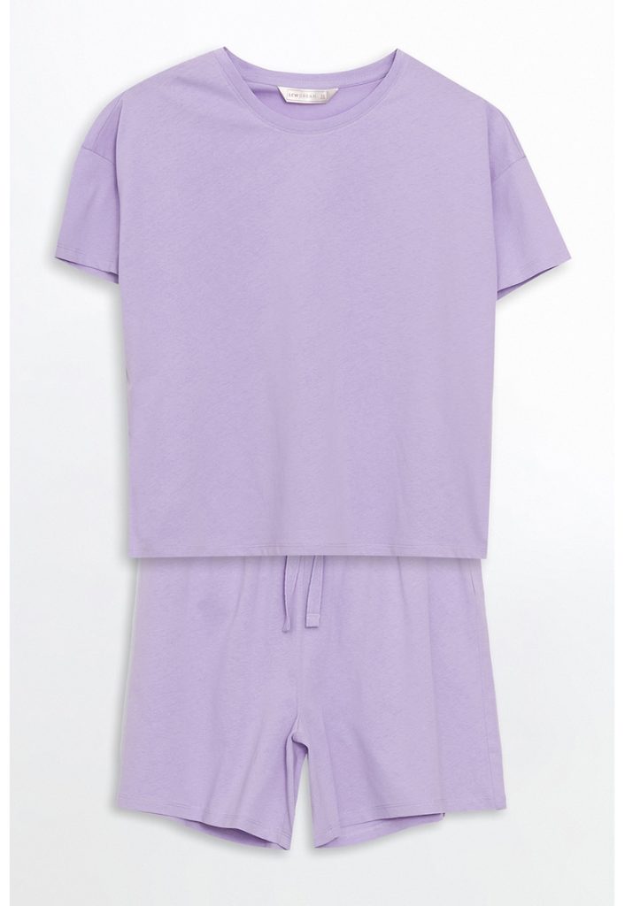 Pijama cu decolteu la baza gatului si maneci scurte-FEMEI/IMBRACAMINTE/Pijamale si halate de baie-IMBRACAMINTE/Pijamale si halate de baie