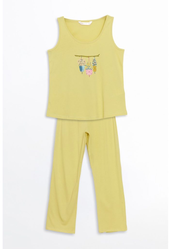 Pijama cu imprimeu grafic-FEMEI/IMBRACAMINTE/Pijamale si halate de baie-IMBRACAMINTE/Pijamale si halate de baie