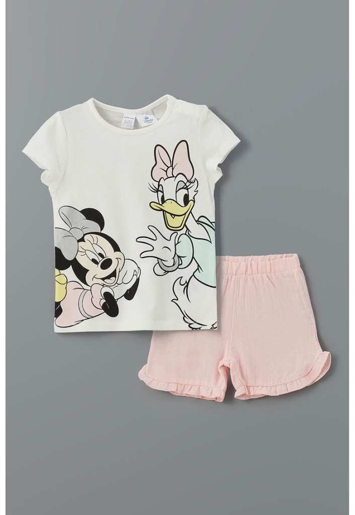 Pijama cu imprimeu si maneci scurte-FETE/IMBRACAMINTE/Pijamale si halate de baie-IMBRACAMINTE/Pijamale si halate de baie