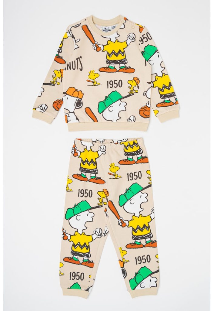 Pijama de bumbac cu Snoopy-BAIETI/IMBRACAMINTE/Pijamale si halate de baie-IMBRACAMINTE/Pijamale si halate de baie