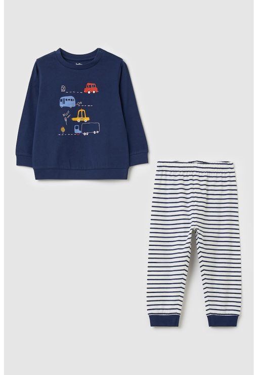 Pijama de bumbac cu dungi-FETE/IMBRACAMINTE/Pijamale si halate de baie-IMBRACAMINTE/Pijamale si halate de baie