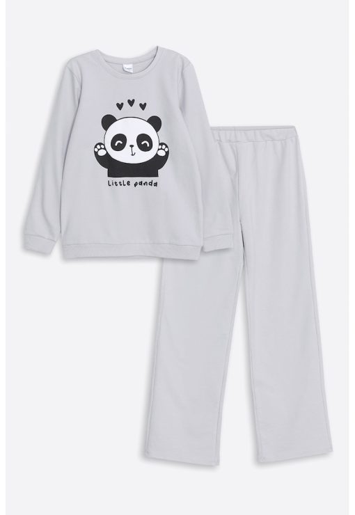 Pijama din amestec de bumbac cu model grafic-FETE/IMBRACAMINTE/Pijamale si halate de baie-IMBRACAMINTE/Pijamale si halate de baie