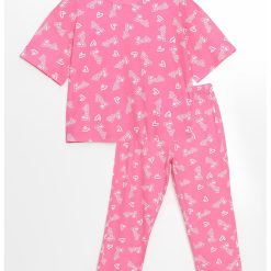 Pijama din bumbac Barbie-FETE/IMBRACAMINTE/Pijamale si halate de baie-IMBRACAMINTE/Pijamale si halate de baie