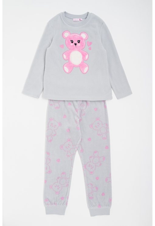 Pijama din fleece cu model-FETE/IMBRACAMINTE/Pijamale si halate de baie-IMBRACAMINTE/Pijamale si halate de baie