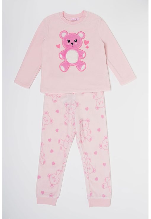 Pijama din fleece cu model-FETE/IMBRACAMINTE/Pijamale si halate de baie-IMBRACAMINTE/Pijamale si halate de baie
