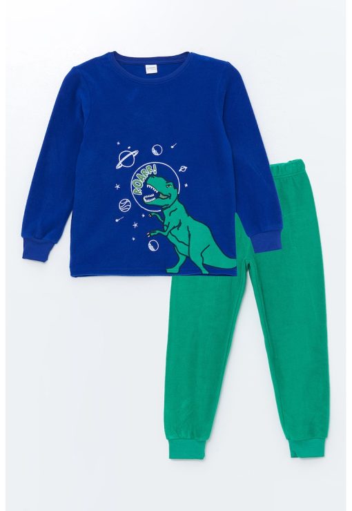 Pijama din material teddy cu imprimeu-BAIETI/IMBRACAMINTE/Pijamale si halate de baie-IMBRACAMINTE/Pijamale si halate de baie