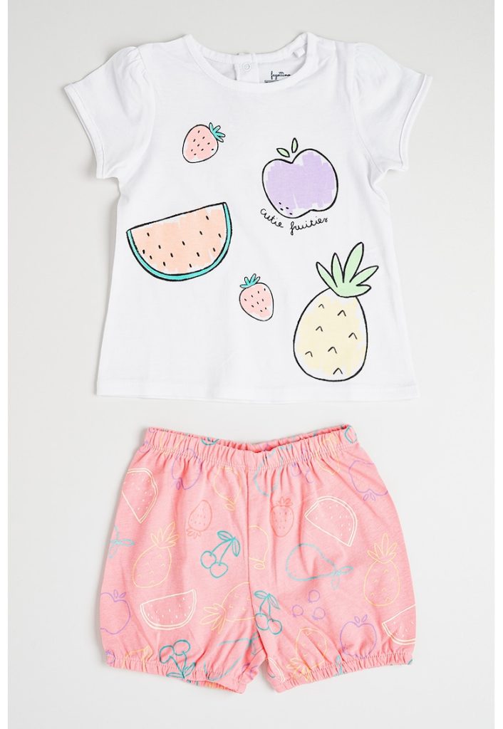 Pijama scurta cu imprimeu-FETE/IMBRACAMINTE/Pijamale si halate de baie-IMBRACAMINTE/Pijamale si halate de baie