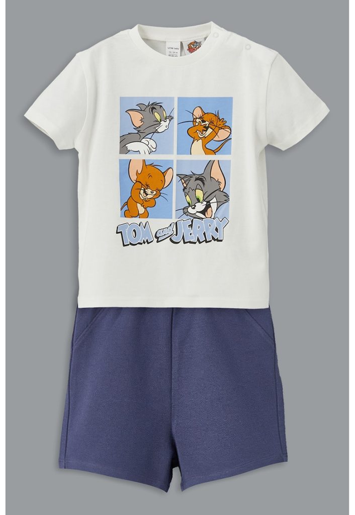 Pijama scurta cu imprimeu cu desene animate-BAIETI/IMBRACAMINTE/Pijamale si halate de baie-IMBRACAMINTE/Pijamale si halate de baie