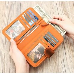 Portofel dama Delis Amirel PT1405 piele naturala MaroPortocaliu 4