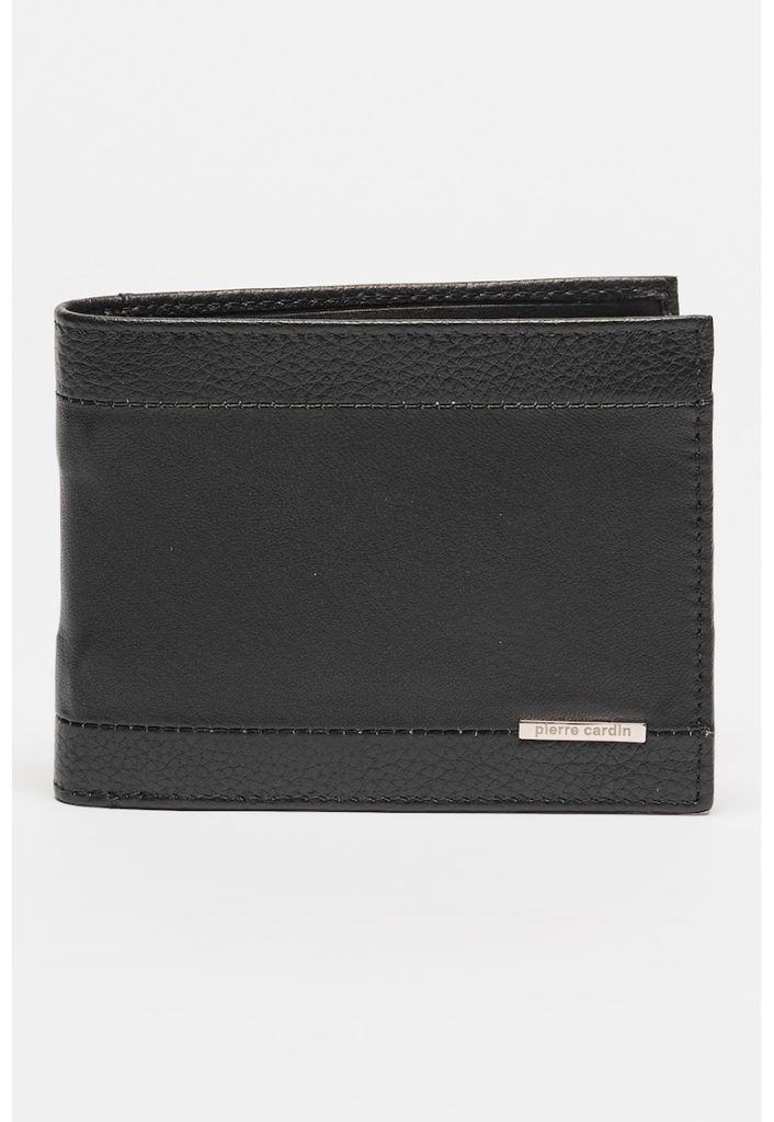Portofel din piele cu logo discret-BARBATI/GENTI SI ACCESORII/Portofele si brelocuri-GENTI SI ACCESORII/Portofele si brelocuri