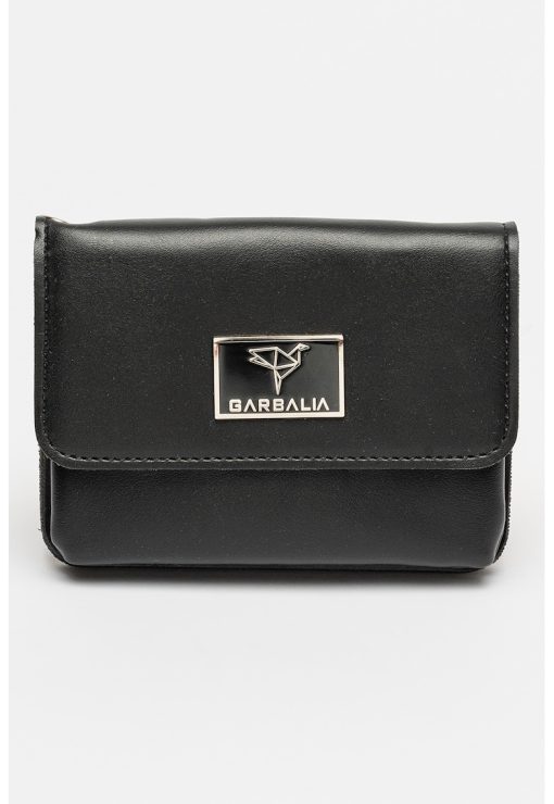 Portofel din piele ecologica cu aplicatie logo-FEMEI/GENTI SI ACCESORII/Portofele si brelocuri-GENTI SI ACCESORII/Portofele si brelocuri