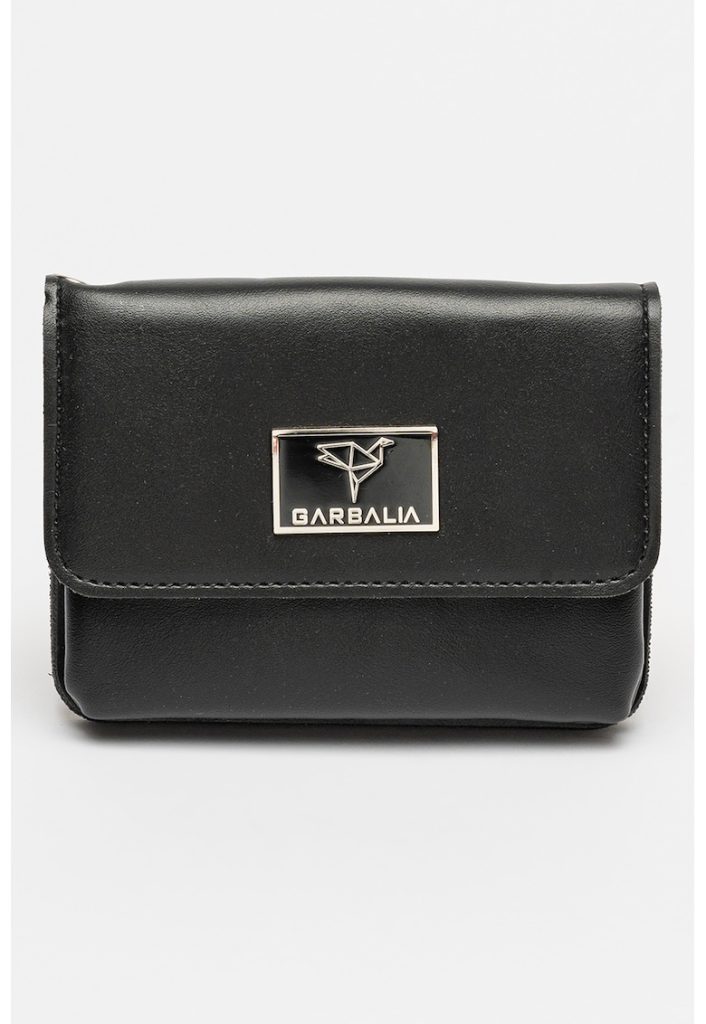 Portofel din piele ecologica cu aplicatie logo-FEMEI/GENTI SI ACCESORII/Portofele si brelocuri-GENTI SI ACCESORII/Portofele si brelocuri
