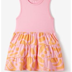 Rochie combi cu imprimeu-FETE/IMBRACAMINTE/Rochii-IMBRACAMINTE/Rochii