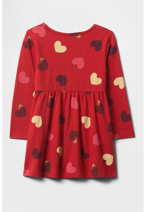 Rochie cu imprimeu cu inimi-FETE/IMBRACAMINTE/Rochii-IMBRACAMINTE/Rochii