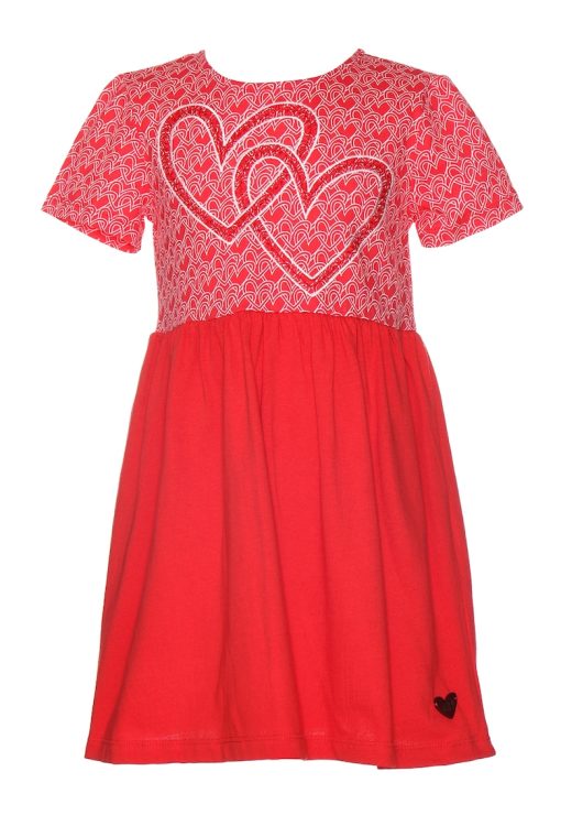 Rochie cu imprimeu cu inimi-FETE/IMBRACAMINTE/Rochii-IMBRACAMINTE/Rochii