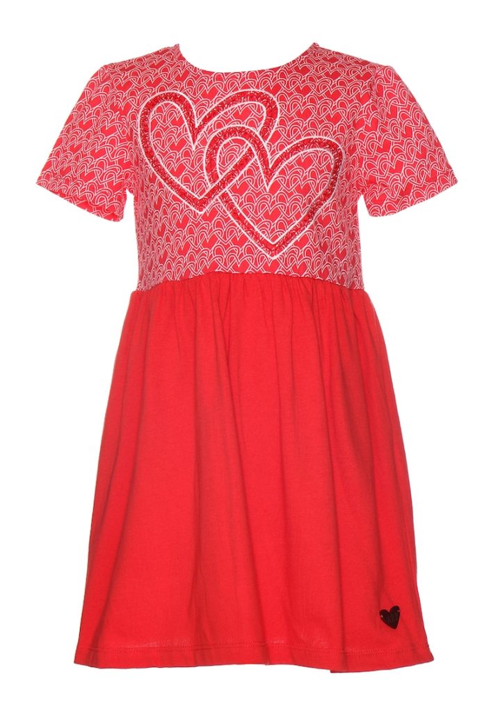Rochie cu imprimeu cu inimi-FETE/IMBRACAMINTE/Rochii-IMBRACAMINTE/Rochii