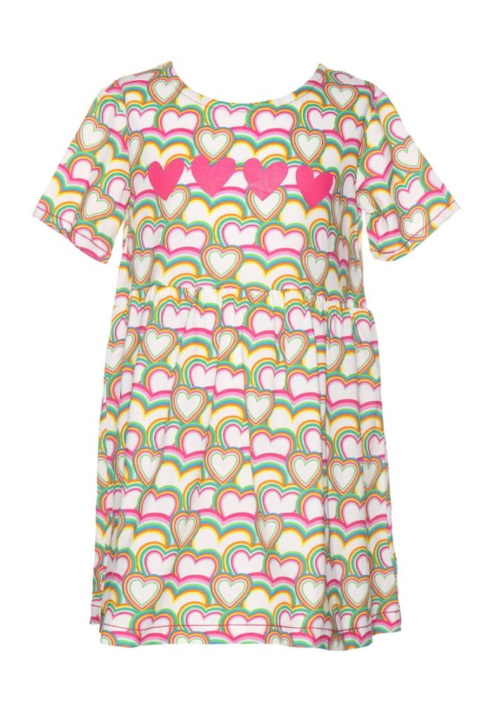 Rochie cu imprimeu cu inimi-FETE/IMBRACAMINTE/Rochii-IMBRACAMINTE/Rochii