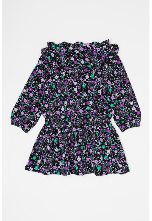 Rochie cu imprimu floral si volane-FETE/IMBRACAMINTE/Rochii-IMBRACAMINTE/Rochii