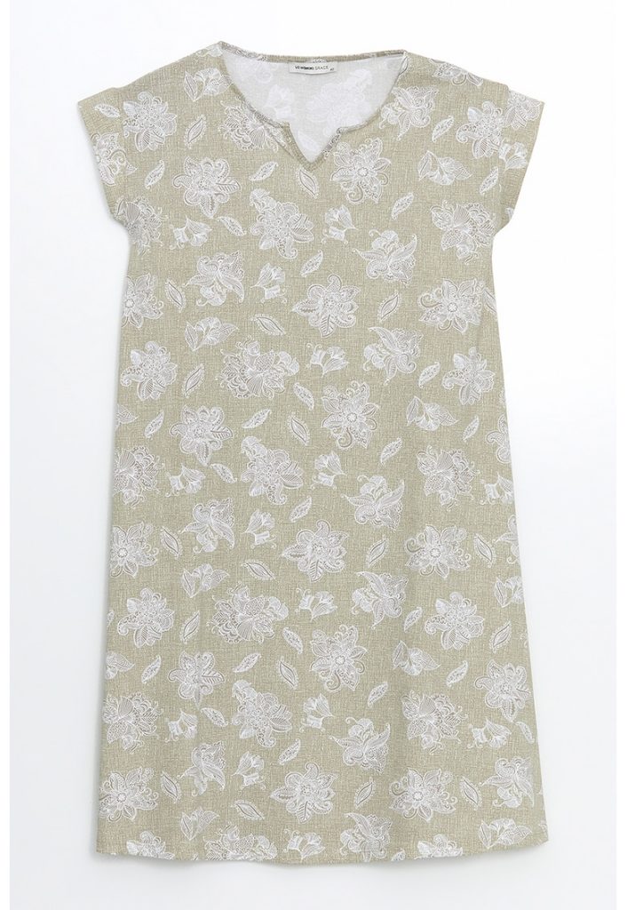Rochie cu maneci scurte si model floral-FEMEI/IMBRACAMINTE/Rochii-IMBRACAMINTE/Rochii