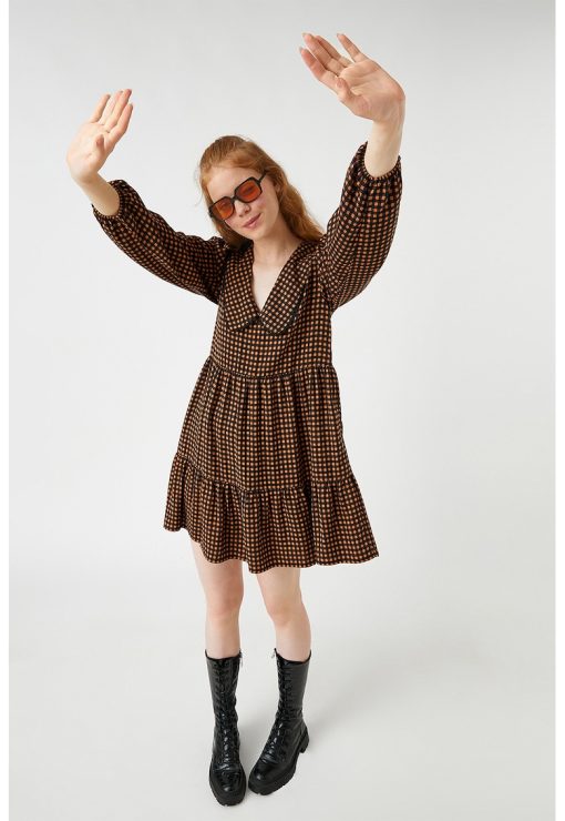 Rochie cu model gingham si guler Chelsea-FEMEI/IMBRACAMINTE/Rochii-IMBRACAMINTE/Rochii