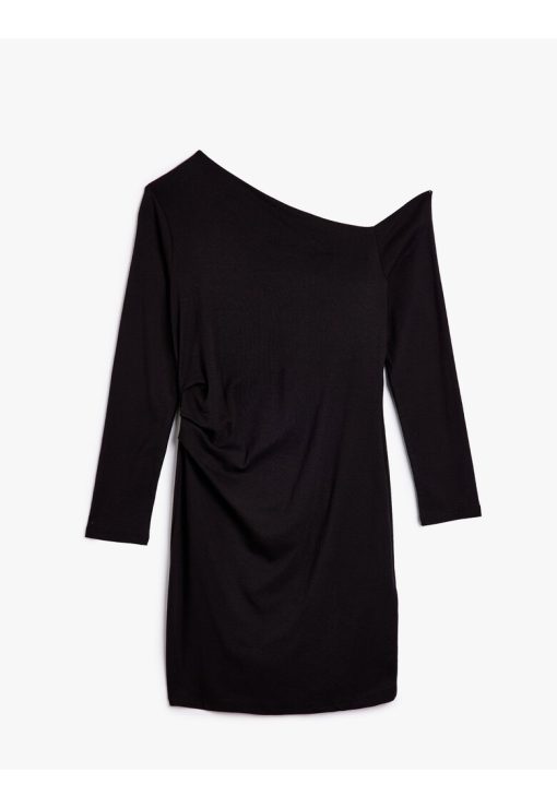 Rochie de bumbac cu decolteu pe un umar-FEMEI/IMBRACAMINTE/Rochii-IMBRACAMINTE/Rochii
