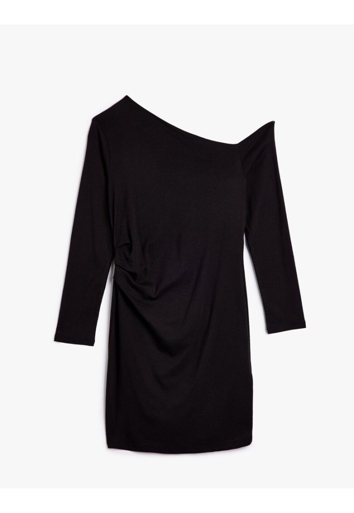 Rochie de bumbac cu decolteu pe un umar-FEMEI/IMBRACAMINTE/Rochii-IMBRACAMINTE/Rochii