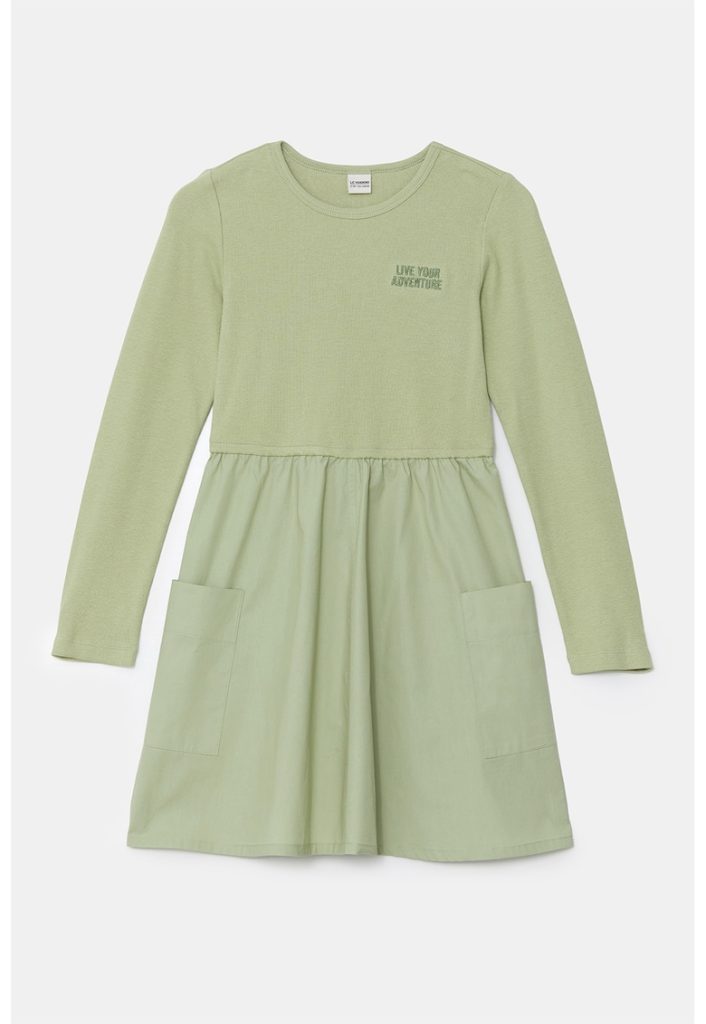 Rochie evazata din amestec de bumbac-FETE/IMBRACAMINTE/Rochii-IMBRACAMINTE/Rochii