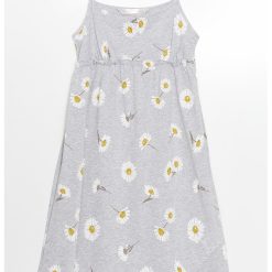 Rochie fara maneci cu croiala in A si model floral-FEMEI/IMBRACAMINTE/Rochii-IMBRACAMINTE/Rochii