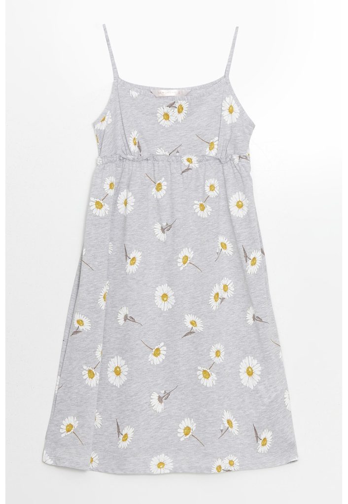 Rochie fara maneci cu croiala in A si model floral-FEMEI/IMBRACAMINTE/Rochii-IMBRACAMINTE/Rochii