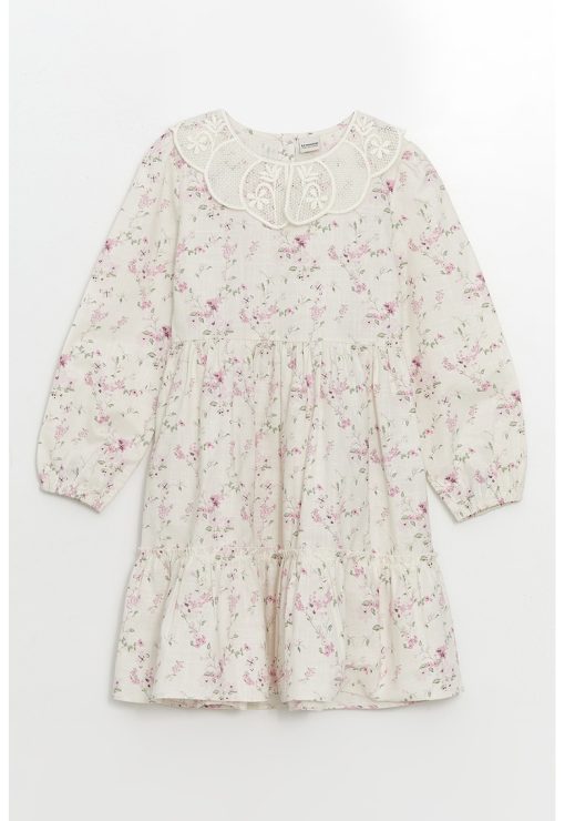 Rochie lejera cu guler din dantela-FETE/IMBRACAMINTE/Rochii-IMBRACAMINTE/Rochii