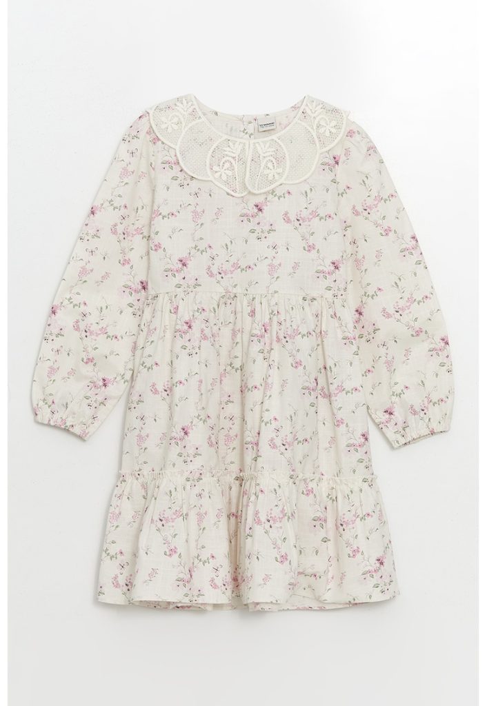 Rochie lejera cu guler din dantela-FETE/IMBRACAMINTE/Rochii-IMBRACAMINTE/Rochii